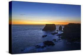 Sea stacks and cliffs at sunset, Shetland Islands, Scotland-Philippe Clement-Stretched Canvas