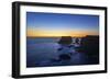 Sea stacks and cliffs at sunset, Shetland Islands, Scotland-Philippe Clement-Framed Photographic Print
