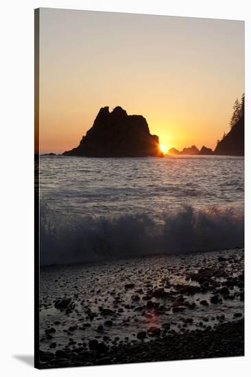 Sea Stacks and Pacific Ocean, Second Beach, Olympic National Park, Washington, USA-Merrill Images-Stretched Canvas