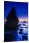 Sea stacks at dusk, El Matador State Beach, Malibu, California, USA-Russ Bishop-Stretched Canvas