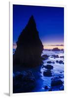 Sea stacks at dusk, El Matador State Beach, Malibu, California, USA-Russ Bishop-Framed Photographic Print