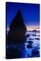 Sea stacks at dusk, El Matador State Beach, Malibu, California, USA-Russ Bishop-Stretched Canvas
