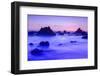 Sea stacks at dusk, El Matador State Beach, Malibu, California, USA-Russ Bishop-Framed Photographic Print