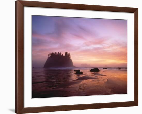 Sea Stacks at Sunset, 2nd Beach, Olympic National Park, Wa-Greg Probst-Framed Photographic Print