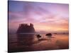 Sea Stacks at Sunset, 2nd Beach, Olympic National Park, Wa-Greg Probst-Stretched Canvas