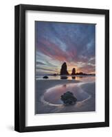 Sea Stacks at Sunset, Cannon Beach, Oregon, United States of America, North America-James Hager-Framed Photographic Print