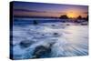 Sea stacks at sunset, El Matador State Beach, Malibu, California, USA-Russ Bishop-Stretched Canvas