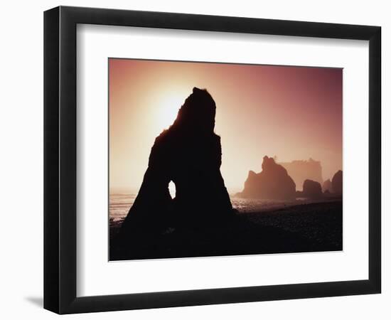 Sea Stacks in Fog Along Ruby Beach-James Randklev-Framed Photographic Print