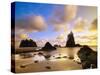 Sea Stacks Off Second Beach-Ron Watts-Stretched Canvas