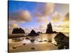 Sea Stacks Off Second Beach-Ron Watts-Stretched Canvas
