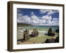 Sea Stacks on Garry Beach, Tolsta, Isle of Lewis, Outer Hebrides, Scotland, United Kingdom, Europe-Lee Frost-Framed Photographic Print