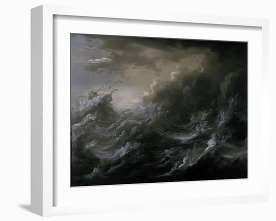 Sea Storm and Shipwreck-Christian Wilhelm Ernst Dietrich-Framed Giclee Print