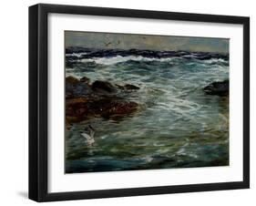 Sea Study at Portscatho, Cornwall, 1901-Charles Napier Hemy-Framed Giclee Print