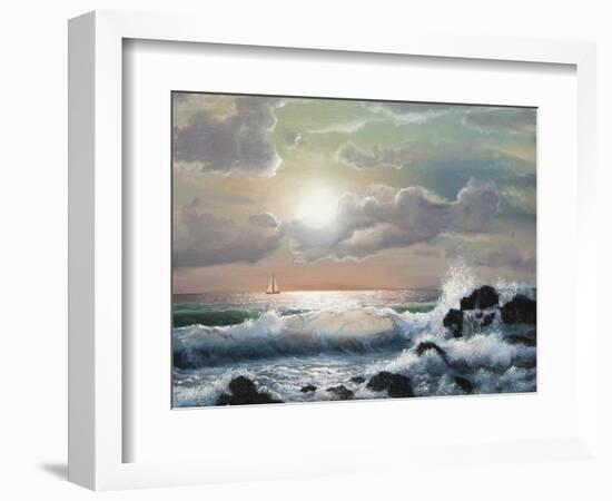 Sea Sunset, Oil Painting-Lilun-Framed Art Print