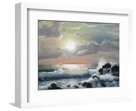 Sea Sunset, Oil Painting-Lilun-Framed Art Print