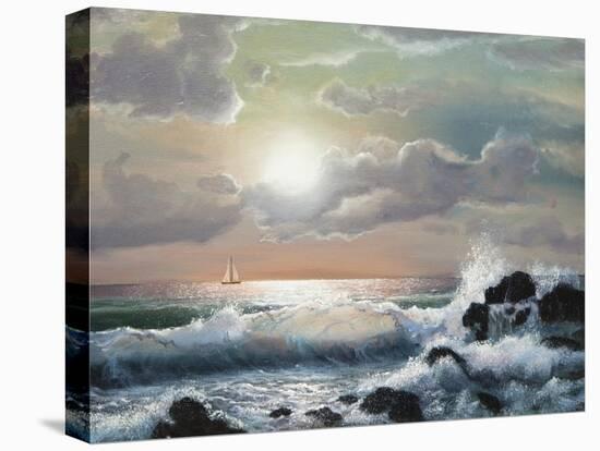 Sea Sunset, Oil Painting-Lilun-Stretched Canvas