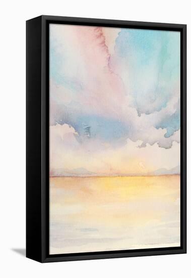 Sea Sunset Triptych II-Grace Popp-Framed Stretched Canvas