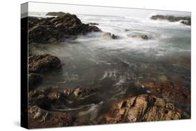 Sea Swirling around Rocks, Near Polzeath, Cornwall, England, United Kingdom, Europe-Nick Upton-Stretched Canvas