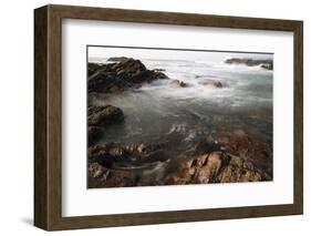 Sea Swirling around Rocks, Near Polzeath, Cornwall, England, United Kingdom, Europe-Nick Upton-Framed Photographic Print