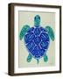 Sea Turtle in Blue– Cat Coquillette-Cat Coquillette-Framed Art Print