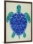 Sea Turtle in Blue– Cat Coquillette-Cat Coquillette-Framed Art Print