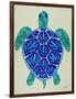 Sea Turtle in Blue– Cat Coquillette-Cat Coquillette-Framed Art Print