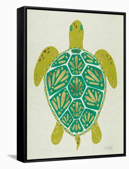 Sea Turtle in Lime-Cat Coquillette-Framed Stretched Canvas