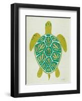 Sea Turtle in Lime-Cat Coquillette-Framed Art Print