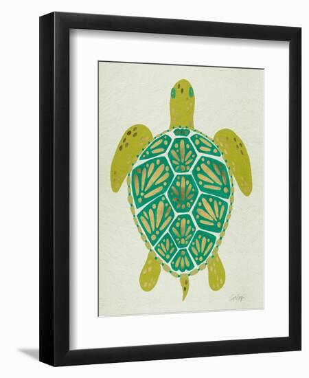 Sea Turtle in Lime-Cat Coquillette-Framed Art Print