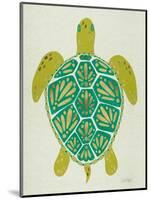 Sea Turtle in Lime-Cat Coquillette-Mounted Art Print