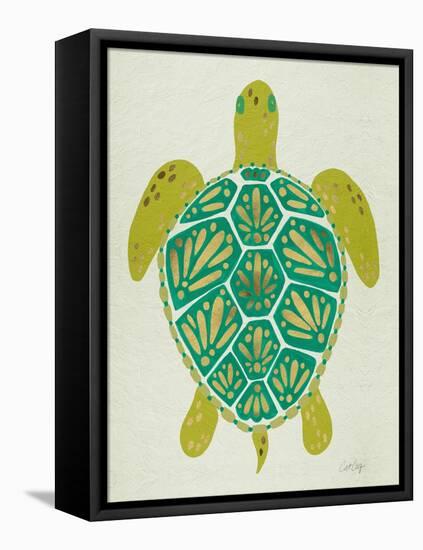 Sea Turtle in Lime-Cat Coquillette-Framed Stretched Canvas