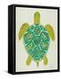 Sea Turtle in Lime-Cat Coquillette-Framed Stretched Canvas