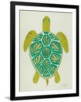 Sea Turtle in Lime-Cat Coquillette-Framed Art Print