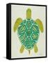 Sea Turtle in Lime-Cat Coquillette-Framed Stretched Canvas