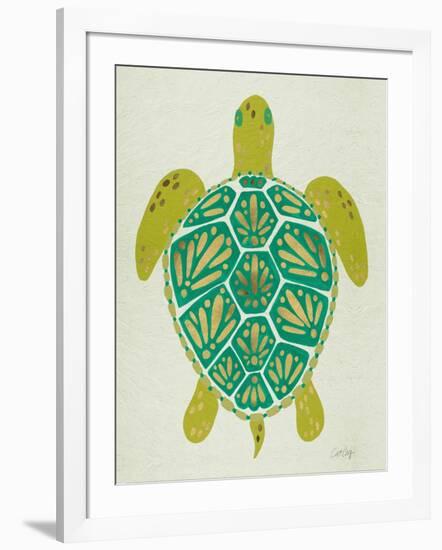 Sea Turtle in Lime-Cat Coquillette-Framed Art Print