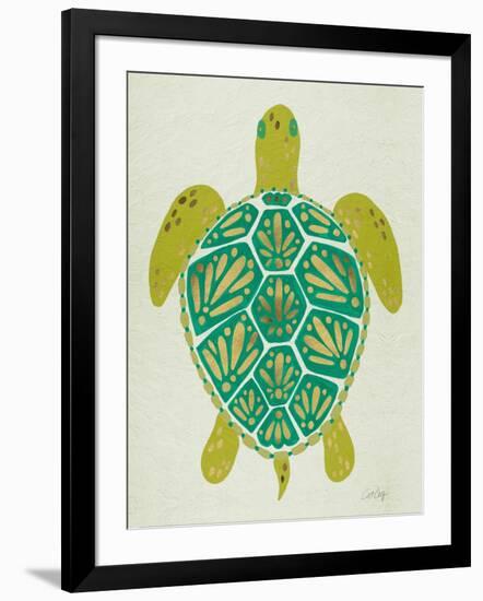 Sea Turtle in Lime-Cat Coquillette-Framed Art Print