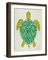 Sea Turtle in Lime-Cat Coquillette-Framed Art Print