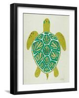 Sea Turtle in Lime-Cat Coquillette-Framed Art Print