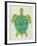 Sea Turtle in Lime-Cat Coquillette-Framed Art Print