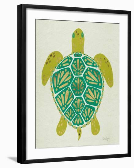 Sea Turtle in Lime-Cat Coquillette-Framed Art Print