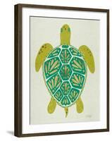 Sea Turtle in Lime-Cat Coquillette-Framed Art Print