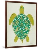 Sea Turtle in Lime-Cat Coquillette-Framed Art Print