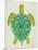 Sea Turtle in Lime-Cat Coquillette-Mounted Art Print