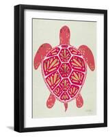 Sea Turtle in Pink and Gold-Cat Coquillette-Framed Art Print