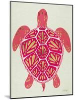 Sea Turtle in Pink and Gold-Cat Coquillette-Mounted Art Print