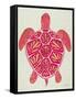 Sea Turtle in Pink and Gold-Cat Coquillette-Framed Stretched Canvas
