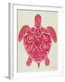 Sea Turtle in Pink and Gold-Cat Coquillette-Framed Art Print