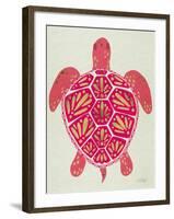 Sea Turtle in Pink and Gold-Cat Coquillette-Framed Art Print