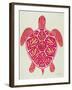 Sea Turtle in Pink and Gold-Cat Coquillette-Framed Art Print