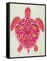 Sea Turtle in Pink and Gold-Cat Coquillette-Framed Stretched Canvas